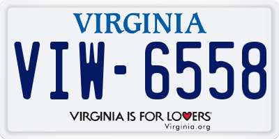 VA license plate VIW6558