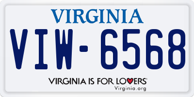 VA license plate VIW6568