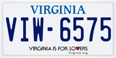 VA license plate VIW6575