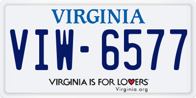 VA license plate VIW6577