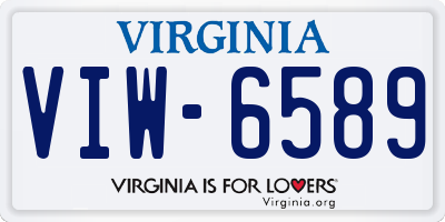 VA license plate VIW6589