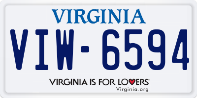 VA license plate VIW6594