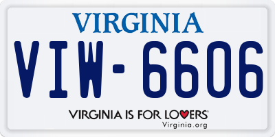 VA license plate VIW6606
