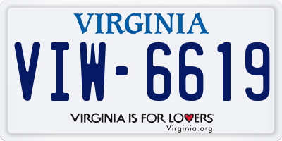 VA license plate VIW6619