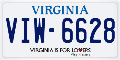 VA license plate VIW6628