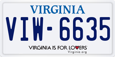 VA license plate VIW6635