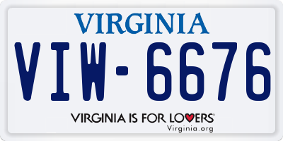 VA license plate VIW6676