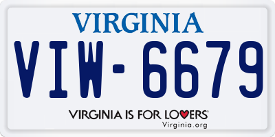 VA license plate VIW6679