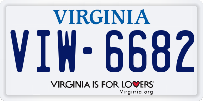 VA license plate VIW6682
