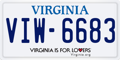 VA license plate VIW6683