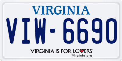 VA license plate VIW6690