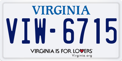 VA license plate VIW6715