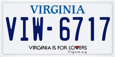 VA license plate VIW6717