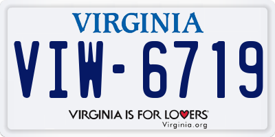 VA license plate VIW6719