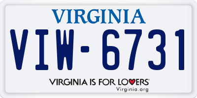 VA license plate VIW6731