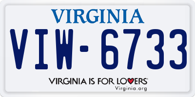 VA license plate VIW6733