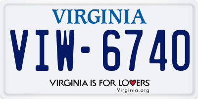 VA license plate VIW6740