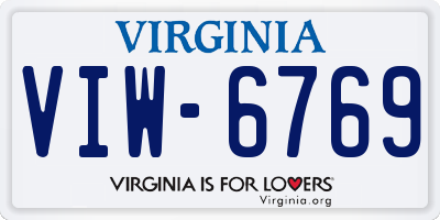 VA license plate VIW6769