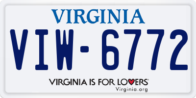 VA license plate VIW6772