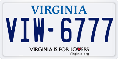 VA license plate VIW6777