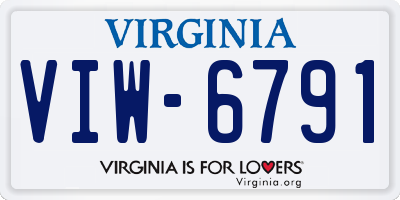 VA license plate VIW6791