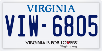 VA license plate VIW6805