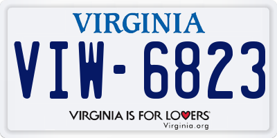 VA license plate VIW6823