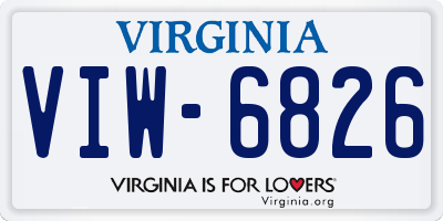 VA license plate VIW6826