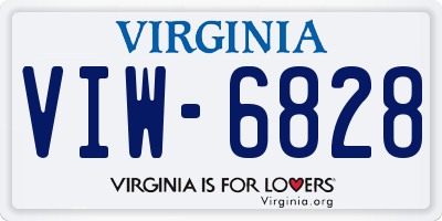 VA license plate VIW6828