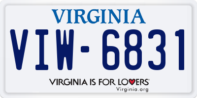 VA license plate VIW6831