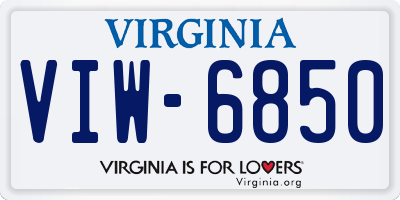 VA license plate VIW6850