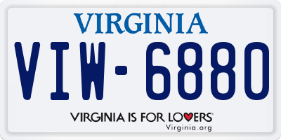 VA license plate VIW6880