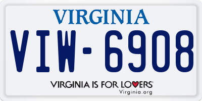 VA license plate VIW6908