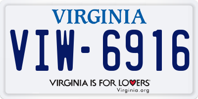 VA license plate VIW6916