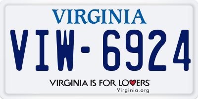 VA license plate VIW6924