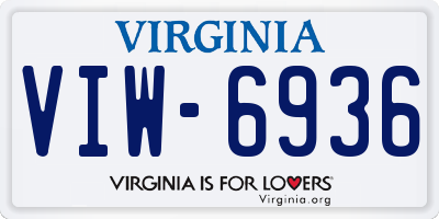 VA license plate VIW6936