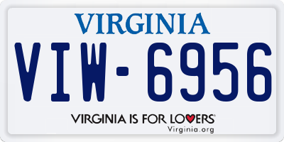 VA license plate VIW6956