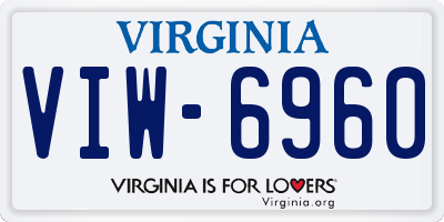VA license plate VIW6960