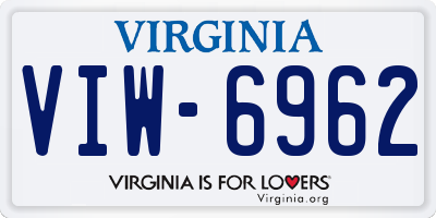 VA license plate VIW6962