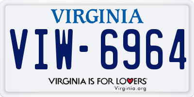 VA license plate VIW6964