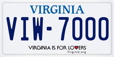VA license plate VIW7000