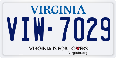 VA license plate VIW7029