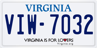 VA license plate VIW7032