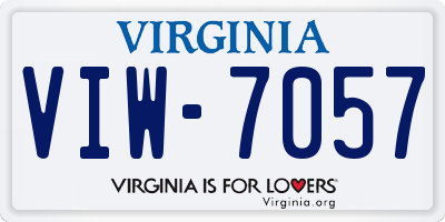 VA license plate VIW7057
