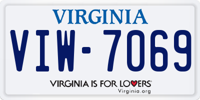VA license plate VIW7069