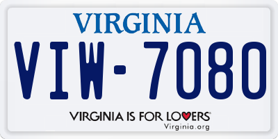 VA license plate VIW7080