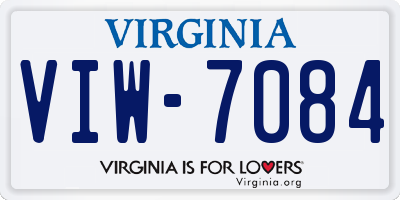 VA license plate VIW7084