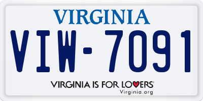 VA license plate VIW7091