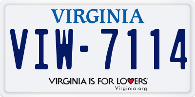 VA license plate VIW7114