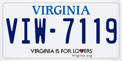 VA license plate VIW7119
